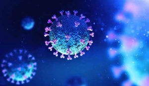 Chinese coronavirus 2019-nCov under the microscope. 3d illustrat